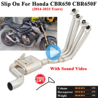 Slip On For Honda CBR650 CBR650R CBR650F 2014 - 2023 Motorcycle Exhaust Escape Systems Front Link Pipe Eliminator Enhanced 51mm