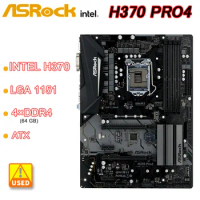 H370 H370M Motherboard ASROCK H370 PRO4 Motherboard LGA 1151 DDR4 64GB M.2 PCI-E 3.0 USB3.0 ATX For 8th Gen Core i5-8500 cpu