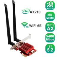 5374Mbps Tri Band Wifi 6e PCI E Wi-Fi Card WiFi 6 PCIE Intel AX210 802.11AX Wireless WiFi Adapter PCI Express Network Card Win10