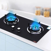 Household Built in Gas Stove Dual-purpose Cooktop Gas Cooker Natural gas liquefied gas Tempered Glass Double Hob