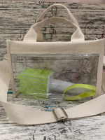 SALE TAS TOTE MIKA PVC KANTONG 2 SISI RESLETING DAN TALI SELEMPANG PREMIUM