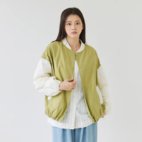 【Simply Yours 類似簡約】撞色棒球外套 綠F(撞色棒球外套)
