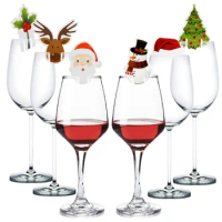 30pcs Santa Claus Snowman Tree Wine Glass 2022 Merry Christmas Decorations For Home Table Place Cards Xmas Gift New Year Party