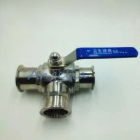 3/4" Stainless Steel 316 Three way Clamp Connection L Type Sanitary Ball valve