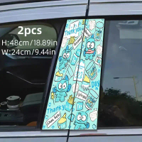 BZT- 2pcs High-grade car sun protection, water-proof, scratch-proof, and non-fading B-pillar sticker