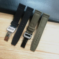 20mm 21mm 22mm Green Black Nylon Leather Watch Strap Canvas Watch band For IWC PORTUGIESER CHRONOGRA Mark Bracelet