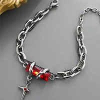 G05 Gelang Bunga Anti Karat Serut Titanium Korea Busur Fashion Aesthetic Untuk Wanita_gelang wanita_