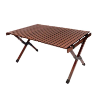 【Mountain Hiker】天然櫸木蛋捲桌 122x60x43cm(摺疊收納桌 露營桌 野餐桌)