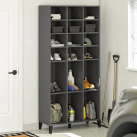 Shoe Cabinet Modern Storage Rack with Large Capacity Adjustable Shelf Freestanding Organizer for Hallway Holds Pairs Shoe