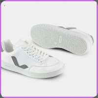 CC Giày Sneaker Unisex LEOnerva 38 bản Da Microfiber - Vạch Xám