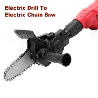 Electric Drill Converter Into Electric Chain Saw Portable Pruning Saw With 4 Inch Chain Saw Power Tools Household Mini Chainsaw