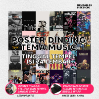Poster Dinding Aesthetic Bundle Music Isi 24 Tinggal Pasang | Poster Kamar | Poster Dinding