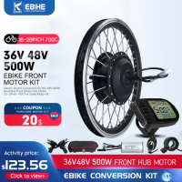 Electric Bike Conversion Kit 36V48V 500W Brushless Gear Front Wheel Hub Motor 20 24 26 27.5 28 29 Inch 700C For Ebike Motor Kit