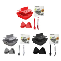 Air Fryers Liner Square Silicone Liner with Divider Square Silicone Air Fryers