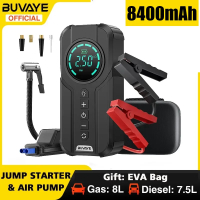 BUVAYE Car Jump Starter Air Pump Portable Air Compressor Multi-function Tire Inflator Auto Portable 