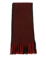 紐西蘭羊毛貂毛圍巾*摩斯配色_紅色X黑色