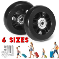1Set Luggage Wheel Suitcase Replacement Wheels Black with Screw Travel Luggage Wheels Axles Repair Kit Resistant Flexible