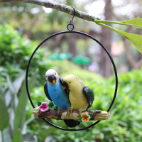 福錦記戶外花園林景觀仿真小鳥鸚鵡擺件樹上裝飾品玻璃鋼動物雕塑
