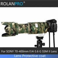 ROLANPRO Lens Camouflage Coat Rain Cover For SONY 70-400mm F/4-5.6 G SSM II Lens Protective Case Camera Lens Guns Sleeve