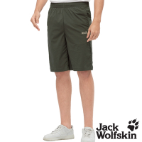 【Jack wolfskin 飛狼】男 全鬆緊腰頭快乾休閒短褲『橄綠』