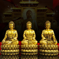 開光純銅三寶佛釋迦摩尼佛如來佛佛像家用佛堂供奉擺件銅像藥師佛