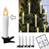 New Years LED Candles Flameless Remote Taper Candles Led Tea Light for Home Dinner Party Christmas Tree Decoration Lamp