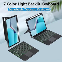 For Samsung Galaxy Tab A9 Plus 11" 2024 S9 FE 10.9 S8 11 S7 S6 Lite 10.4 A8 10.5 Backlit Touchpad Keyboard Case with Pen Holder