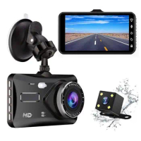 Dash Cam 1080p Car Dvr Dual Lens Dash Cam Front And Rear 4.0 Inch Touch Screen Dash Cam Car Black Box Driving Record