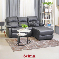 Selma Liverton Sofa L Sectional Kulit - Hitam Sofa Ruang Tamu Kursi Sofa Sofa Minimalis Kursi Ruang