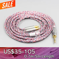LN007565 16 Core Silver OCC OFC Mixed Braided Cable For Audio Technica ATH-ADX5000 ATH-MSR7b 770H 990H A2DC Earphone Headphone