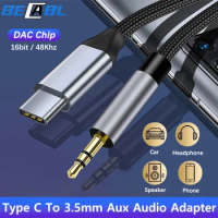 Type C To 3.5mm Jack Aux Audio Cable Car Speaker Headphone USB C Aux Cord Adapter For iPhone 15 Pro Max Samsung Galaxy S24 Ultra