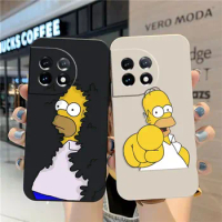 Case For Oneplus 5 6 9 9R 8 8T 7 7T A3 2 2V NORD 3 2 Lite Pro Simple Liquid Silicone Case Cute The S-Simpsons
