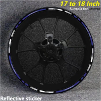 Reflective Motorcycle Accessories Wheel Tire Modification Sticker Hub Decals Rim Stripe Tape For 17-18 inch wide and above 150cc