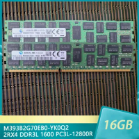 1Pcs M393B2G70EB0-YK0Q2 16GB 2RX4 DDR3L 1600 PC3L-12800R ECC For Samsung Server Memory