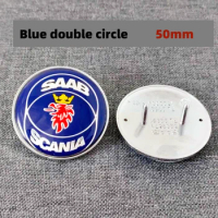 10X Blue 50mm For SAAB 93 900 9000 Car Bonnet Front Hood Emblem Badge Sticker Circular Car Bonnet Front 50mm Badge Accessories