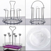 電鍍新款不銹鋼架酒玻璃6頭水杯架廚房創意簡約歐式擺件沁水杯架