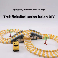 Mainan Kereta Api Trek Boleh Ubah, untuk Kanak-kanak, Kereta Elektrik, untuk Kanak-kanak Lelaki, Mod