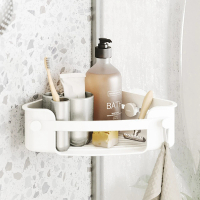 【UMBRA】Flex壁掛式浴室三角瀝水置物架 雲朵白(浴室收納架 瓶罐置物架)