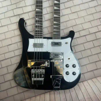 Rickenbacker 6ickenback 4-string+12 string electric guitar integrated electric guitar, black body, high gloss, white protective