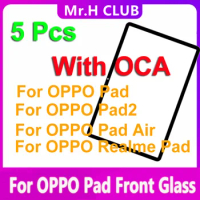 5PCS Front Cover With OCA For OPPO Pad 2 For OPPO Realme Pad Front Glass For OPPO Pad Air Outer Panel Replacement Repair Parts
