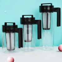 Filter Cold Brew Coffee Maker Non-Slip Airtight Seal Iced Coffee Brewer Big Capacity Silicone Handle Coffee Pots Fruit Drink