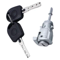 Door Lock Barrel Set 604837167 Accessories Replacement with 2 Keys Lockset Fits for VW Golf IV 1997-2005 Bora 1998-2005
