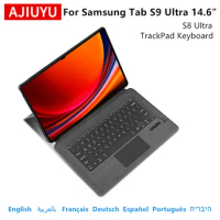 AJIUYU TrackPad Keyboard Case For Samsung Galaxy Tab S9 Ultra 14.6 inch Tablet SM X910 X916B X918U Smart Cover Touch Keyboards