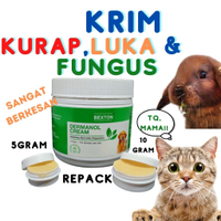 Dermanol Cream Krim Dermanol Ubat Kurap Kucing Ubat Fungus Luka Untuk Arnab  Anjing Cat Cream Rabbit Cream repack 5&amp;10 G