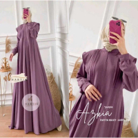 Azkia Rayya Gamis Crinkle Airflow Busui resleting Ld 110 Cm