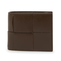 【BOTTEGA VENETA 寶緹嘉】BV Cassette Bifold 牛皮 經典大編織 短夾 卡夾 皮夾 咖啡色 743004