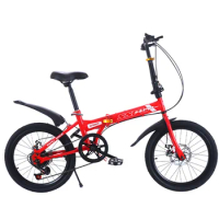 Folding Bike 20 inch 7 speed disc brake portable light cycling Adult Kids Students road bicycle Men and Women Portable