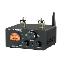 Bluetooth 5.0 Coaxial Optical Computer PC USB 6K4 GE5654 Vacuum Tube Preamp Audio Amplifier With VU Meter Remote Control 100W*2