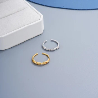 Stylish design 925 silver zircon geometric ring