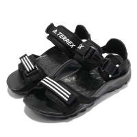 adidas 涼鞋 Cyprex Ultra 套腳 穿搭 男女鞋 愛迪達 輕便 舒適 魔鬼氈 情侶款 黑 白 EF0016